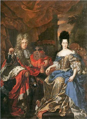 Johann Wilhelm von Pfalz-Neuburg and  Anna Maria Luisa  ca. 1708   Jan Franz Van Douven   1656-1727  Galleria degli Uffizi  Firenze   Inv. 1890  Nr. 2738